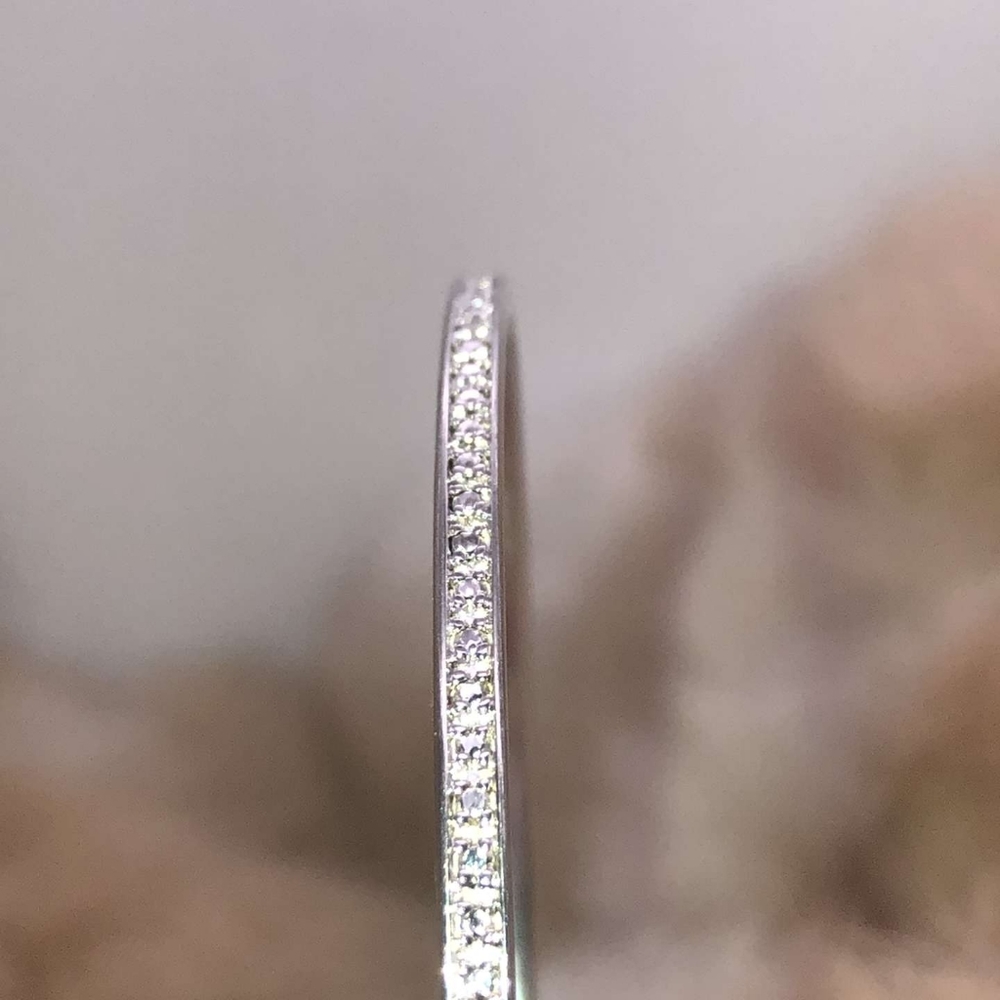 DIAMOND FULL BAND BANGLE ON STERLING SILVER